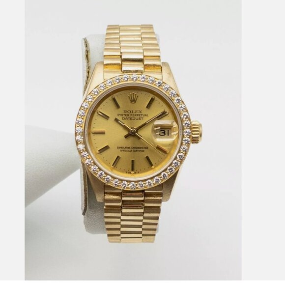 Rolex Accessories - WOW!! Rolex Ladies PRESIDENT Factory 1CT+ Diamond Dial Yellow Gold